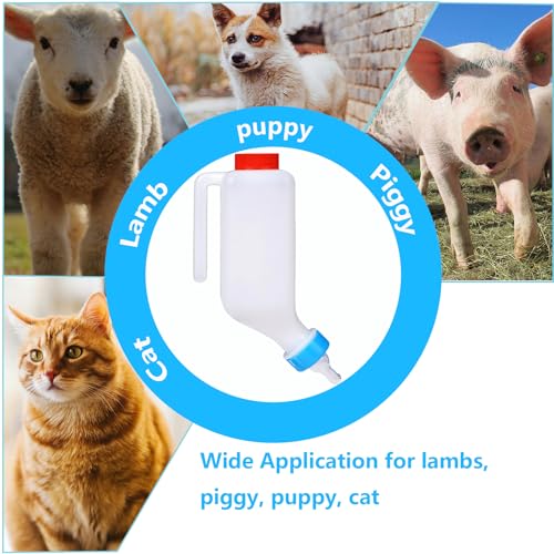 2pcs 800ml Lamb Feeding Bottle Thickened Goat Feeder Bottles Hang Upside Down Livestock Milk Bottle with Measurements Fawns Nursing Bottles for Goat Lamb Fawns Nigerian Dwarf Doeling