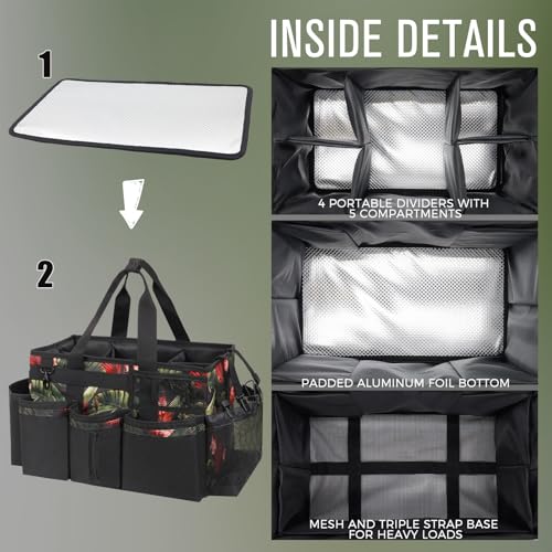 SCAVATA Wearable Cleaning Caddy Organizer With Handle & Shoulder Strap - color: GreenBush