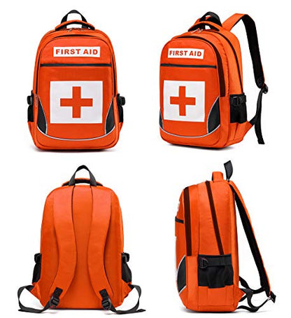 First Aid Bag Empty Red Emergency First Responder Trauma Multi-Pocket Traveling Field Trips Camping Essentials (Orange, 1 Piece) - color: Orange, 1 Piece