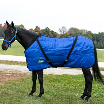 Country Pride Sentinel Channel Quilt Horse Stable Blanket, Midweight Open Front, 420D Nylon Outer Shell, 250g Poly-Fill Insulation, Wither Protection, Adjustable Leg Straps, Bias Surcingle (70,Red) - color: Red, size: 70