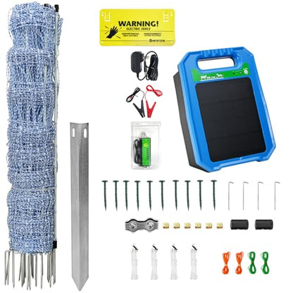 35"x164' Electric Fence Netting Solar Kit for Sheep Garden Backyards