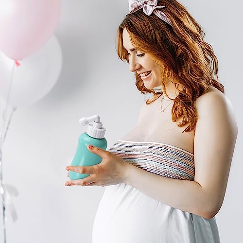 GOLDEN DEER Peri Bottle for Postpartum Care for Perineal Recovery and Cleansing After Birth 12.7 OZ Turquoise