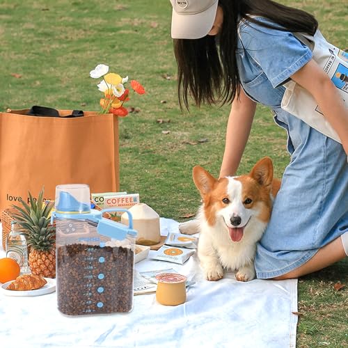Dog Food Storage Container with Large Pour Spout, Blue - color: Blue