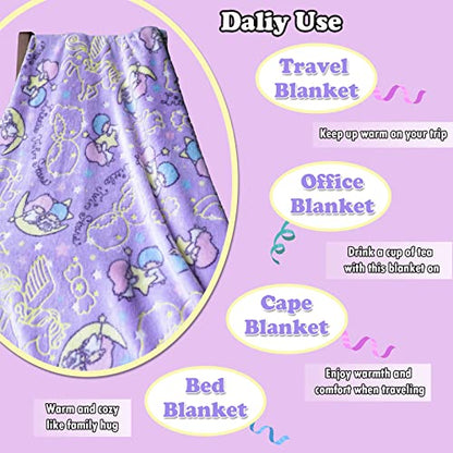 Best Gift Glow in The Dark Moon Throw Blanket with Storage Bag, Soft Throw Blanket for Girls Boys, Gifts for Holiday Birthday, Kids Blanket, Home Travel Use, 50"x60" Purple - color: Moon Purple