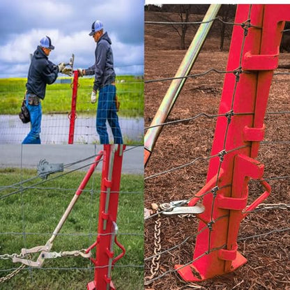 4ft Woven Wire Fence Stretcher Bar Chain Link Fabric Fence Stretcher with 5 Wedges Steel Woven Wire Stretcher