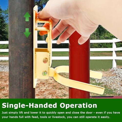 Instant Locking Gate Latch - Heavy-Duty One-Handed Automatic Spring Lock for Farm, Ranch & Backyard Gates | Easy Mount on Wood, Metal & Pipe Frames