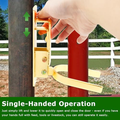 Instant Locking Gate Latch - Heavy-Duty One-Handed Automatic Spring Lock for Farm, Ranch & Backyard Gates | Easy Mount on Wood, Metal & Pipe Frames