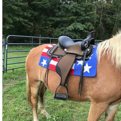 Tahoe Tack Patriotic American Flag Blanket 32" x 32"- Use for Western Horse Saddles, Throw Rug, Mat, Crafts, Decoration, Parades
