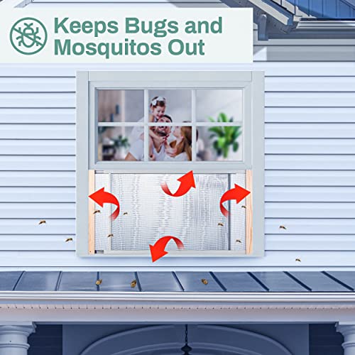 Home Intuition 2-Pack Adjustable Horizontal Window Screen 21-37 inches Wide, 7 Inch High, Bug and Mosquito Netting, Replacement WindowScreen for Kitchen Windows, RV Camper, Dorm Ventilation - size: 7" High x 21" - 37" Wide