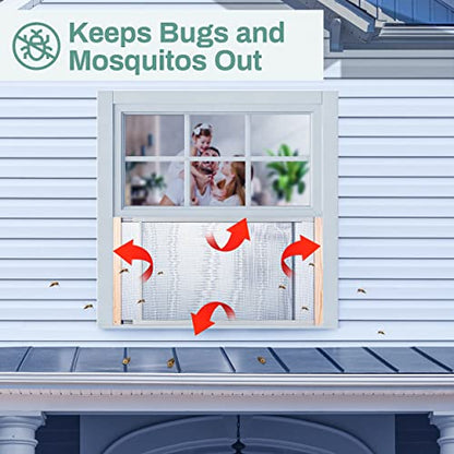 Home Intuition 2-Pack Adjustable Horizontal Window Screen 21-37 inches Wide, 7 Inch High, Bug and Mosquito Netting, Replacement WindowScreen for Kitchen Windows, RV Camper, Dorm Ventilation - size: 7" High x 21" - 37" Wide