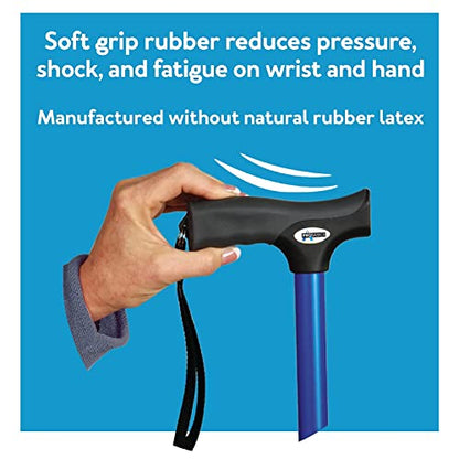 ProBasics Black Folding Cane for Men and Women, Adjustable Foldable Walking Cane with Comfortable Handle - Lightweight, Durable and Portable Walking Aid for Elderly, Disabled, and Mobility Impaired
