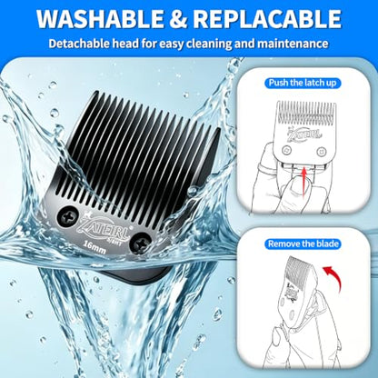 Size 5/8HT Detachable Pet Grooming Clipper Blade with Steel Cutter, 5/8 Inch (16 mm) Cut Length, Black, Compatible with Andis, Oster A5, Wahl KM10, 1 Pack - color: Black, size: 5/8HT 16mm