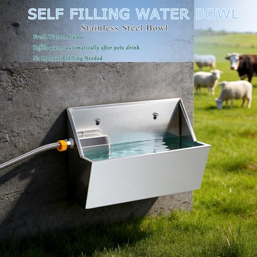Dog Water Bowl Dispenser Stainless Steel, Auto Fill, Hose Connect