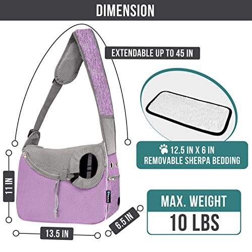 PetAmi Dog Sling Carrier Small Dogs, Hands Free Crossbody Carrier, Purple - color: Purple