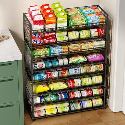 Sbanmao Extra-Long 2-Tier Stackable Can Organizer for Pantry | Sturdy Can Holder for Canned Food Storage, Holds Up to 64 Cans for Kitchen Cabinet & Pantry Organization, Black - style: Long(30'' W)-1 Pack