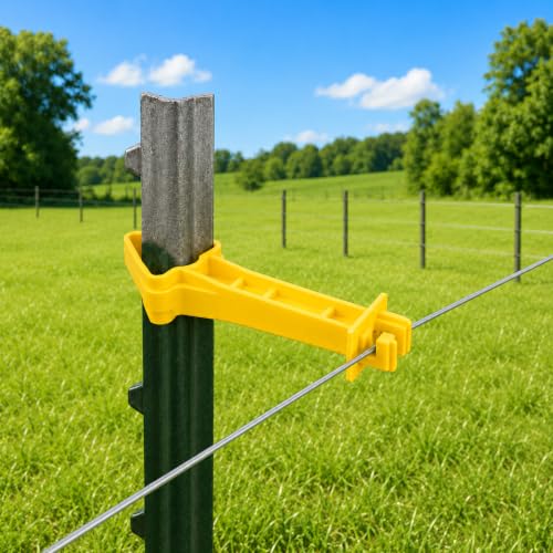120 Pcs T Post Electric Insulators, 5" Electric Fence Extender Insulator - color: 120 Yellow