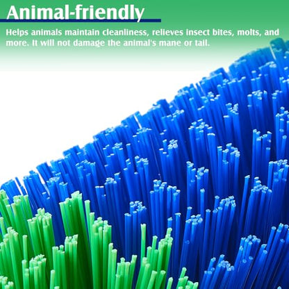 1 Pack Livestock Scratching Brush, Blue and Green - color: Blue and Green
