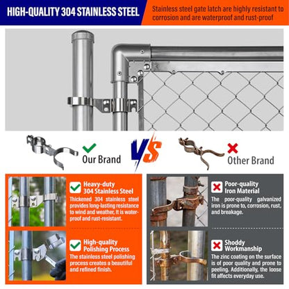 Heavy Duty Stainless Steel 1-5/8" x 2-3/8" Chain Link Fence Gate Fork Latch with Hole for Padlock（Fit 1 5/8" Gate Frame） 1Pack - size: 1-5/8''x2-3/8''-1P