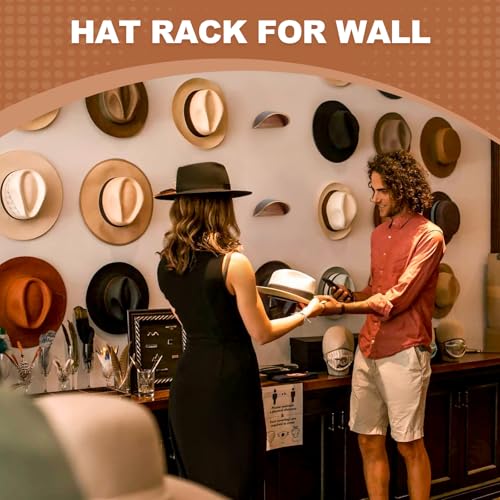 2 Pack Cowboy Hat Rack Wall Mount, Curved Hat Holder for Closet & Entryway