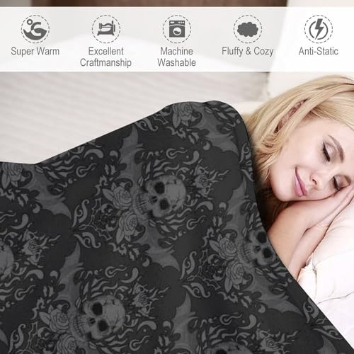 Gothic Skull Fleece Throw Blanket for Couch Adults Teens 40" X 50" - color: Gothic Skull, size: 40x50 inch