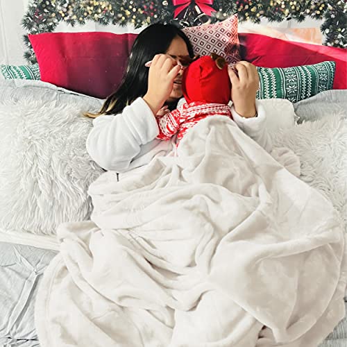 Bedsure GentleSoft Fleece Throw XL Blanket Cream - 300GSM Soft Lightweight Plush Cozy Blankets for Bed, Sofa, Couch, Travel, Camping, 50x70 inches - color: 01 - Cream, size: Throw XL (50" X 70")