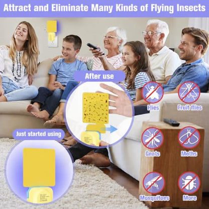 Flying Insect Trap Plug-in, Indoor Mosquito & Gnat Killer - color: yellow, size: 2 devices + 10 refills