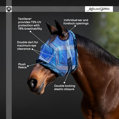 Kensington Protective Products Horse Fly MASK with Fleece Trim, Atlantis, Large - color: 2021 - Atlantis