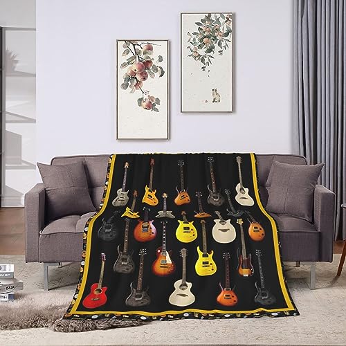 Guitar Throw Blanket - Soft, Cozy, Warm Fleece for Women & Men - Guitar Lovers Gift - 50"X40" - color: Guitar Blanket, size: 50"x40"