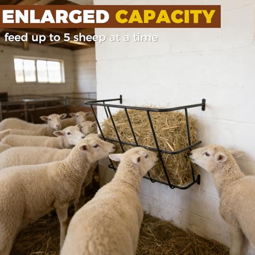 Hay Feeder,Heavy Duty Wall Mounted Hay Rack Detachable Sided Hay Holder for Horses, Goats,Sheep and Livestock,20 Gallons Large Capacity - size: 20 Gallon
