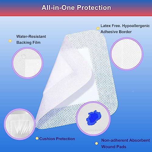 Niceful Island Dressing 4" x 4" Bandages for Wounds, 50 Count (Pack of 2) - size: 4"x4"(50 Pcs) (Pack of 2)