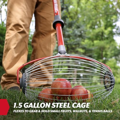 GARDEN WEASEL Large Nut Gatherer Roller for Walnuts Tennis Balls Apples - size: Large, Objects 1.5" to 3"