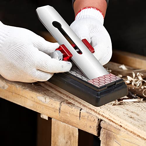 Saker Chisel Sharpening Jig, Chisel Sharpener Wood Honing Guide - style: Red Honing Guide and Stone