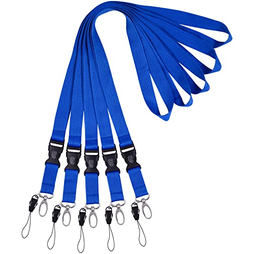 Wisdompro Office Lanyard, 5 Pack 23 inch Neck Strap Lanyards - Blue - color: 5pack Blue