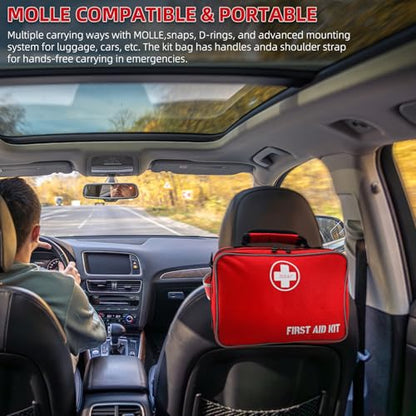 Large 430-Piece Emergency First Aid Kit for Home, Car, Camping - size: Large