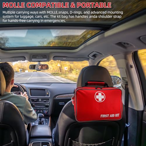 Large 430-Piece Emergency First Aid Kit for Home, Car, Camping - size: Large