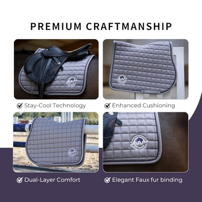 EQUINEWAVE GP Saddle Pad – Satin-Finish Quilted Design - color: Lilac Gray