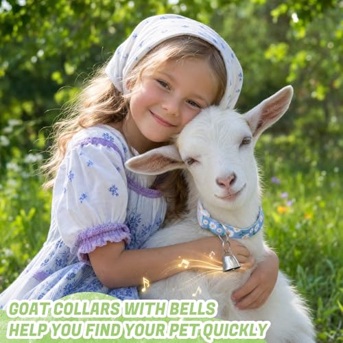5 Pack Floral Goat Collars Adjustable Grazing Collar with Copper Bells - color: 5 Pack