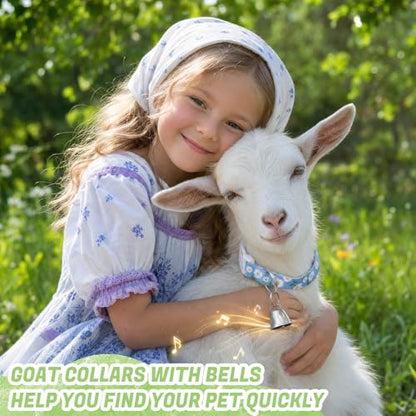 5 Pack Floral Goat Collars Adjustable Grazing Collar with Copper Bells - color: 5 Pack