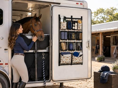 Horse Trailer Organizer & Grooming Bag, Heavy Duty Hanging Door Caddy