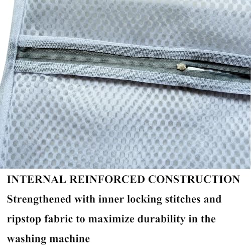 3Pcs Mesh Laundry Bags Durable Zipper Wash Bags for Delicates, Lingerie, Bras, Underwear, Baby Clothes, Shoe, Sock - Protect Garments in Washing Machine Pouch Net Bag Travel (3 Large(16 x 20 Inches)) - size: 3 Large(16 x 20 Inches)