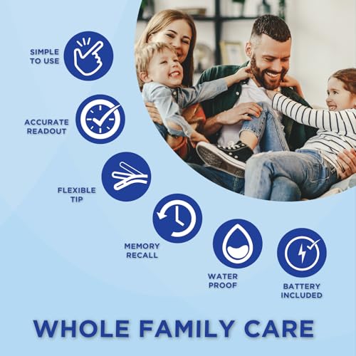 Veridian Oral & Rectal Digital Thermometer Stick Digital Display 08-359-9 9 per Box | Preloaded Counter Display, Fever Alert at 100.0°F, Oral, Rectal & Underarm Use, Memory Recall, Storage Case
