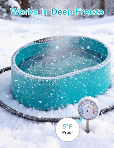 Heated Water Bowl for Chicken 125OZ Heated Water Bowl for Hens Ducks Goose Winter Proof Automatic Heated Drinker for Coop No More Frozen Water