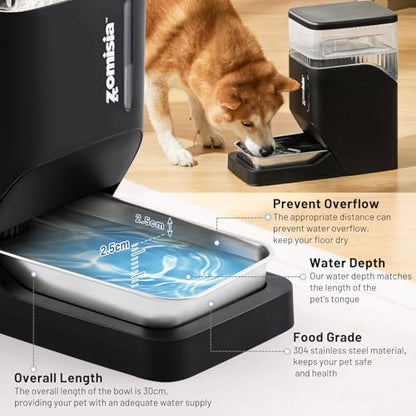 ZOMISIA 3 Gallon Automatic Dog Water Dispenser Gravity Extra Large Capacity - color: Grey, size: 11L