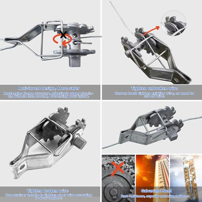 Electric Fence tensioner, High tensile Wire Fence tensioner for Farm 10pcs - color: SILVER, size: 10 pcs