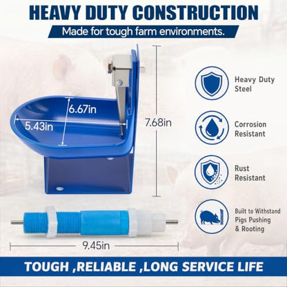 Threehoney Automatic Gravity-fed Pig Waterer for Show Pig & Farm Supplies