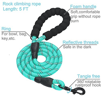 haapaw Martingale Dog Collar with Quick Release Buckle Reflective Dog Training Collars for Small Medium Large Dogs (Turquoise, L) - color: Turquoise, size: L