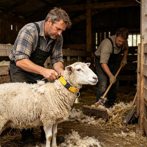 Collar for Goats with Bell Adjustable Sheep Positioning | Farm Animal Collar for Animal Lovers Breeders Farmers Ranchers Shepherd Ranch Farm Barn Backyard Open Range - color: Gold