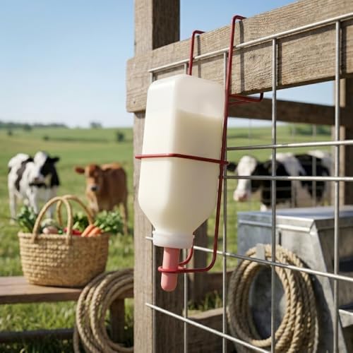 FarmTek Nursing Bottle Holder w/ 2-Quart Bottle – Powder-Coated