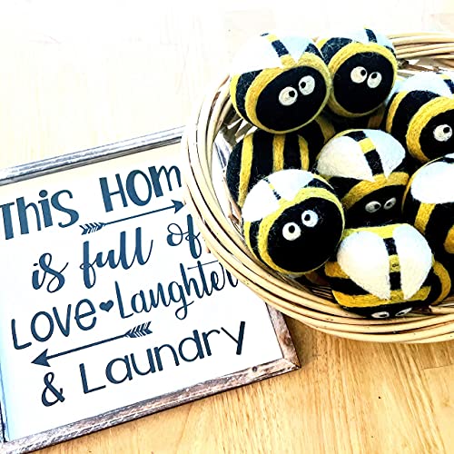 Friendsheep Wool Dryer Balls, Organic Reusable Fabric Softener Alternative for Laundry, Handmade, Fair Trade, Hypoallergenic, Eco-Friendly, Plastic-Free (6 Pack XL – Busy Bees) | Reusable fabric softener alternative Organic wool, handmade, fair trade, hyp
