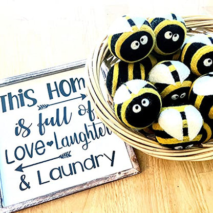 Friendsheep Wool Dryer Balls, Organic Reusable Fabric Softener Alternative for Laundry, Handmade, Fair Trade, Hypoallergenic, Eco-Friendly, Plastic-Free (6 Pack XL – Busy Bees) | Reusable fabric softener alternative Organic wool, handmade, fair trade, hyp